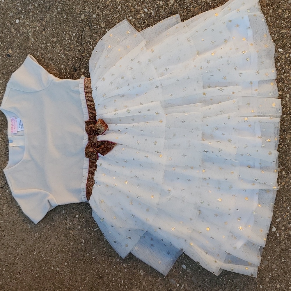 American Girl Bitty Baby Golden Twinkle Dress Stars Bow 7